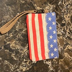 Patriotic Flag Wallet Wristlet